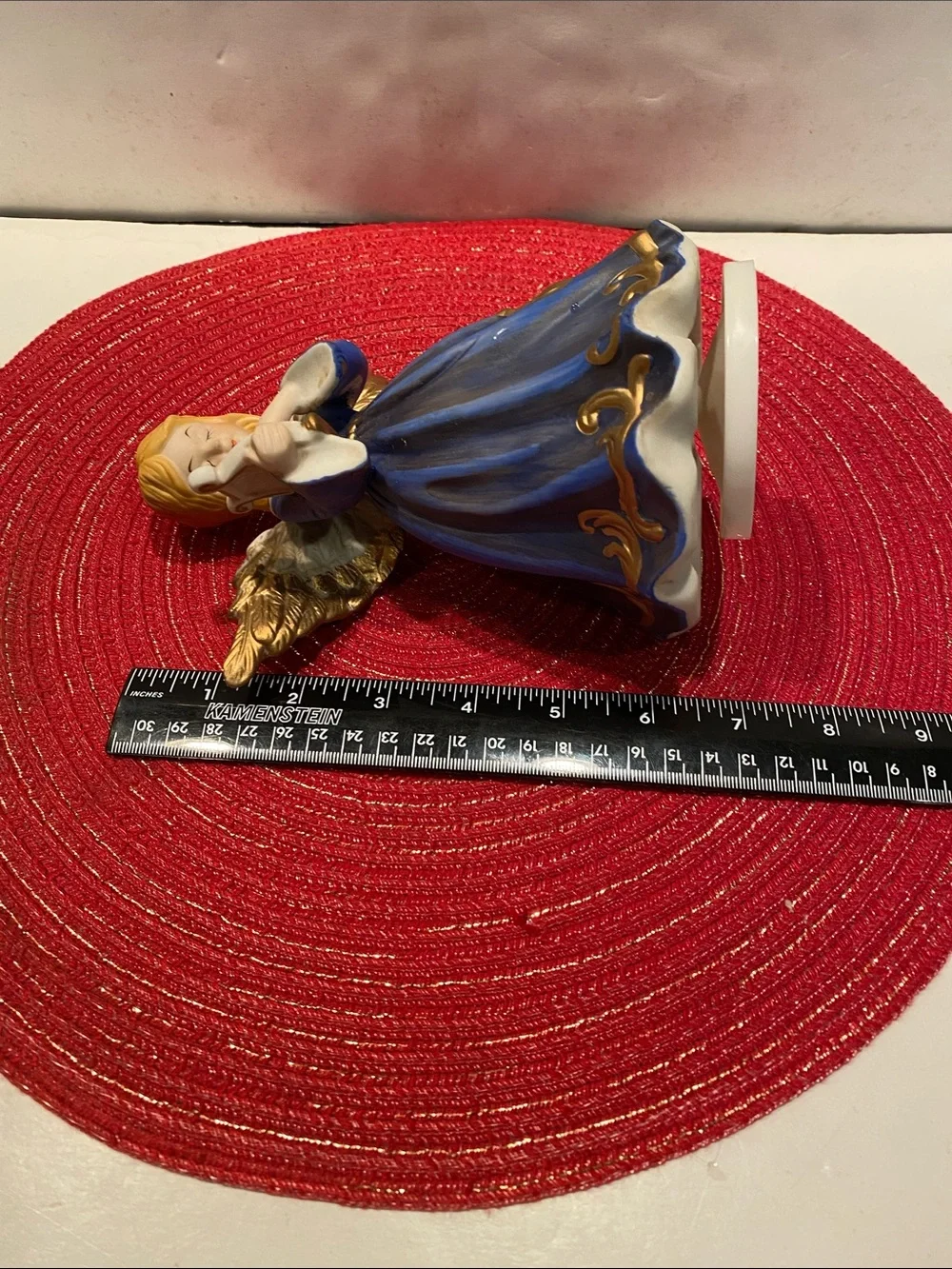 Vintage Porcelain Angel w/Harp Music Box